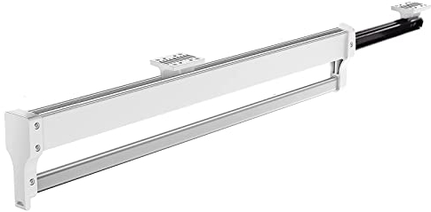 Pull Out Clothes Rail, Adjustable Pull Out Hanger Rail Rod for Wardrobe Trousers Clothing Storage, Space Saving, Load 25kg (White 547mm)