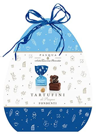 Tartufini fondente “Ostern Edition” | Milch- & extradunkle Schokolade | edle italienische Trüffel-Pralinen in der neuen Osterei-Geschenkverpackung | Antica Torroneria Piemontese | Ostern Geschenk