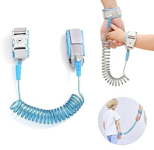 Kinderleine Leine Sicherheitsleine Laufgeschirr Handgelenk Sicherheitsgurt Sicherheitsgeschirr Kleinkinderleine Anti-verlorene Anti-verlust Gürtel, Blau