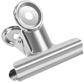 Coideal stor bulldogg pärm pappersklipp, 12-pack stora metallklämmor silver gångjärn klämma klämmor för filer hantverk, matpåsar, ritning, foto på kök och kontor (5 1/2 tum)