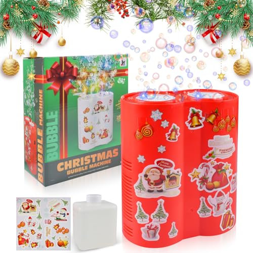 Forhome Feuerwerks-Seifenblasenmaschine, Automatische Seifenblasenmaschine, Elektrische Blasenmacher, Feuerwerk Seifenblasenspielzeug für Kinder Geschenk, Hochzeit, Weihnachten, Party (Rot)