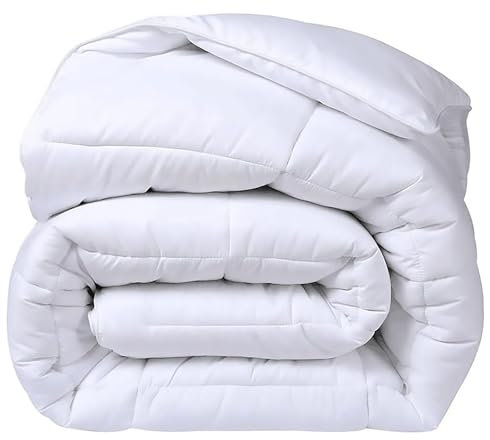 FUREINSTORE Edredón Nórdico Cama 150/160 Invierno,Relleno Nórdico 400 gr/m²,Edredón Nórdico 240X220CM de Fibra Extrasuave Antiácaros y Antibacterias, Color Blanco (240x220cm)