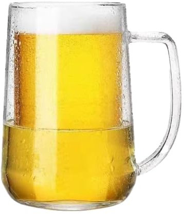 Vaso de cerveza de doble pared de 480 ml con líquido refrigerante, para congelador, cócteles de borosilicato, taza de vidrio para café helado,
