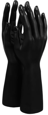 SAFIGLE 2 Pièces Présentoir Main Mannequin Homme Réaliste Support Bagues et Bracelets Stable avec Base Décorative Porte Bijoux de Table Polyvalent pour Montres et Noir