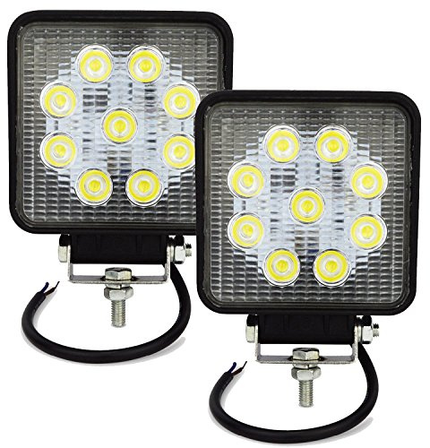 AUXTINGS 10 cm 27W Square Spot LED Arbetsbelysning Off Road Trucks SUV Driving Dimljus, 2 st