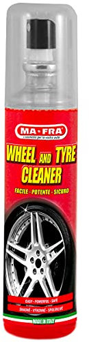 Ma-Fra Pulitore Cerchi e Gomme, Detergente 2in1 Ideale per Sgrassare, Pulire e Rinnovare Sia i Cerchi in Lega Che Pneumatici Auto in Poche e Semplice Passate, Pratico Formato Spray Portatile da 150ml