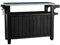 Keter Unity XL BBQ Beistelltisch, Abmessungen 134x51.7x89.6cm, grau, wetterfest, Arbeitsplatte aus Edelstahl, Outdoor Sideboard, perfekt für das Grillen im Frühling