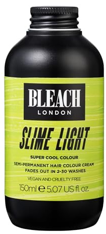 BLEACH LONDON Slime Light Semi-Permanent Hair Colour Cream - Electric Green, Vegan, Cruelty Free, Vibrant Temporary Dye 150 ml