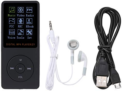 Hakeeta MP3-spelare, USB 2.0 bärbar färg TFT-skärm hiFi musikspelare MP3 sport MP4 musikspelare (svart)