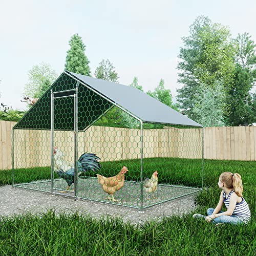 Thanaddo Hühnerstall Freilaufgehege Außengehege, Kleintiergehege für Hühner Ente Kaninchen 3 x 2m