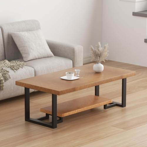 PHWOTAN Upgraded 2 Tier Coffee Table Legs, Square Metal 16 Inch Height 18 inch Width, Heavy Duty Bench & DIY Side Table Legs Set of 2