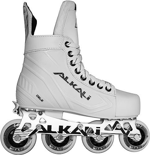 Alkali Cele Adjustable Senior Junior Youth Roller Inline Hockey Skates, New for 2023 (JR Skate 2-5 (Shoe Size 3.5-6.5))