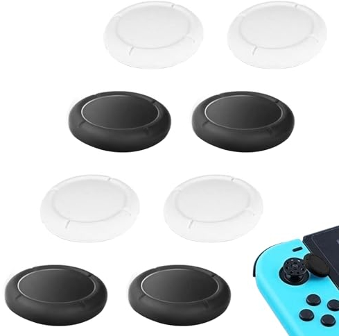 4 Paires Joysticks Capuchons, Caps Joystick, Bouton Switch, Capuchon de Stick Analogique pour Nintendo Switch Lite et Switch OLED - 4 Noir 4 Blanc