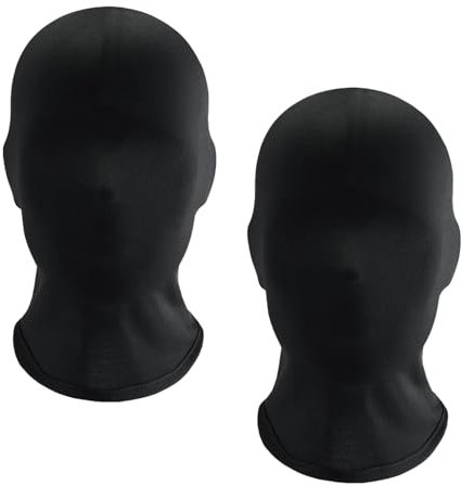 Jiamaohua 2Pcs Halloween Black Full Face Mask Black Morph Mask Faceless MasksBlack Full Face Cover Spandex Masks for Halloween Cosplay Party Costume Carnival Night Role Playing Unisex Men Adult Women