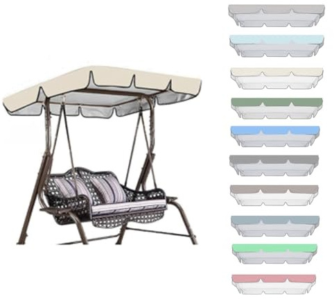 RTVGNSZSJL 140x120cm 190x130cm 195x125cm Toldo para Columpios De Hollywood, Cubierta Impermeable para Columpio, Toldo De Balancín De Jardín De 2-3 Plazas Impermeable(Beige,77x49in-195x125cm)