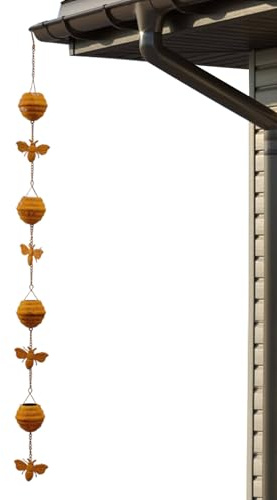 Woalopted Cadena De La Lluvia para Exterior | Captadores Decorativos De Agua De Lluvia - De Drenaje con Derivación para Canalón De Jardín Y Paisajismo para Recogida De Agua