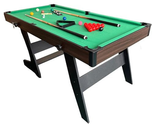 6FT Pool Table Folding Snooker Table Set Billiards Table with All accessories for Adults, 180L x 90W x 79H CM