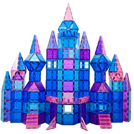 MaggiMinds - Piastrelle magnetiche - Giocattoli magnetici - Tema invernale - Giocattoli da costruzione - Piastrelle magnetiche - Mattoni magnetici - Giocattoli per bambini (tema invernale, 120, pezzi)