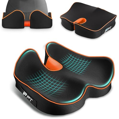 Cojín Silla Oficina - Cojín Asiento Coche y Cojines para Sillas con Espuma Memoria, Funda Transpirable para Uso Diario en Oficina y Hogar