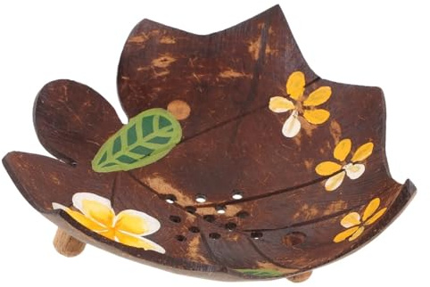 soap Dishes Painted Coconut Shell Bowl Storage Natural Material Holder