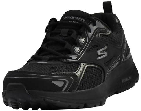 Skechers Go Run Consistent sneakers för män, Svart läder syntetisk koltrim, 43.5 EU