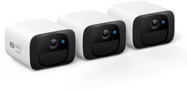eufy Security SoloCam C210 3-Cam Pack Wireless Outdoor Camera, 2K Resolution, No Monthly Cost, Wireless, 2.4GHz Wi-Fi, HomeBase 3 Compatible