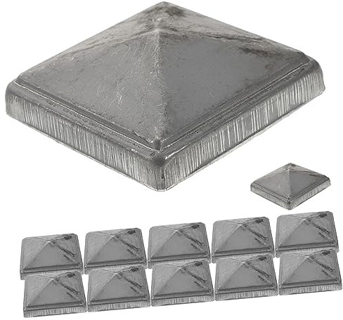 Gadpiparty 12 Pièces Lot De Capuchons Pyramidaux Métal Pour Poteaux De Clôture Rectangulaires Couvre-poteaux Pour Garde-fous Et Clôtures