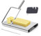 Esie Houzie Cheese Slicer - Multipurpose Stainless Steel Cheese Cutter & Food Cutter with Blade - Accurate Size Scale for Cutting Cheese Butter Vegetables Sausage & More (No Wire)