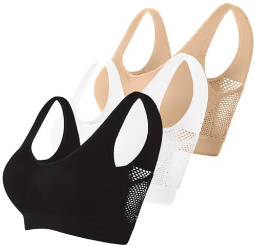 Memoryee Padded Sports Bras Women Medium Impact Plus Size for Large Breasts Push Up Seamless Breathable for Yoga Running Crop Top Multicolor1 XL