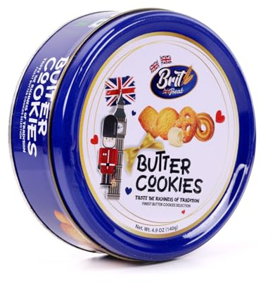 BRIT TREAT Danish Butter Cookies Gift Tin – 12 x 140g Luxury Biscuits in Airtight Decorative Box Tin | Premium Cookie Selection Everyday Indulgence, Holidays, Birthdays & Corporate Gifting
