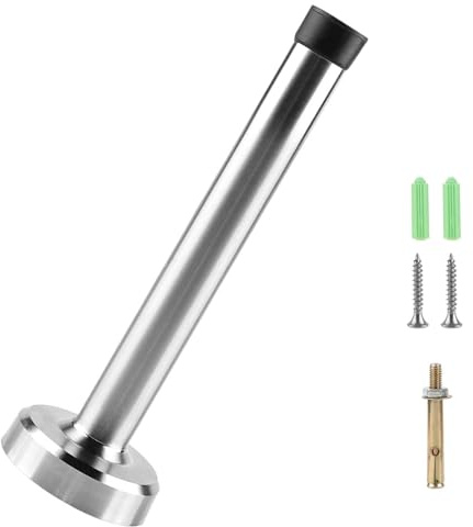 Türpuffer,15cm Wandtürstopper Wand Edelstahl,Wandtürstopper Edelstahl Türanschlag,Türstopper Wand mit Gummi Puffer Enthält Befestigungsmittel,zum Schutz von Wänden und Möbeln(silbrig)