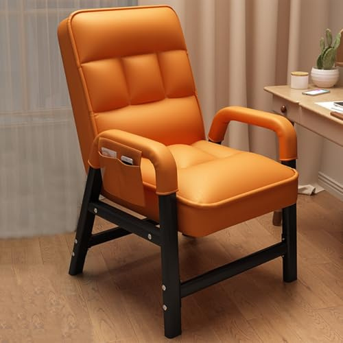 Silla tapizada con soporte lumbar, sillón reclinable de metal resistente para sala de estar y dormitorio, reposabrazos cómodos, diseño elegante y funcional