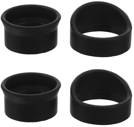 JOINPAYA Microscope Eyecup 4pcs Rubber Covers Eyepiece Non-slip Protective Accessories, Comfortable Fit for Stereo in Black Compatible with Binoculars Optical Instruments