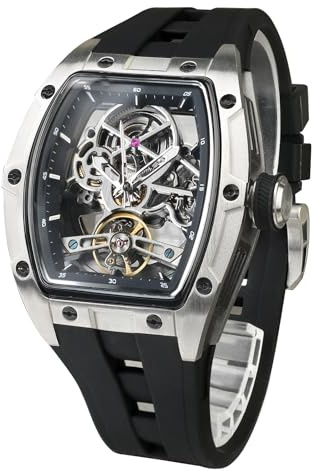 FORSINING Men's Automatic Watch with Mechanical Movement, Skeleton Dial
