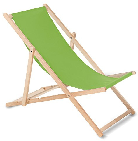 Green Blue Liegestuhl Sonnenliege Klappbar aus Buchholz ohne Armlehne Sonnenliege Gartenliege Liege (Hellgrün)