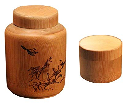 Backbayia 2 PCS Vasi e vasetti di conservazione Scatola a tè in Legno Servizi da tè e da caffè