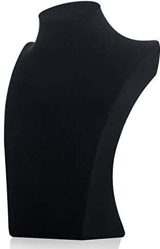 Polmart H4 Necklace Display Bust (Black Velvet, 13 ½”H)