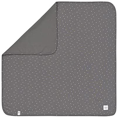 LÄSSIG Baby gosig filt gosig filt GOTS certifierad mjuk/Interlock babyfilt 80 x 80 cm fläckar antracit