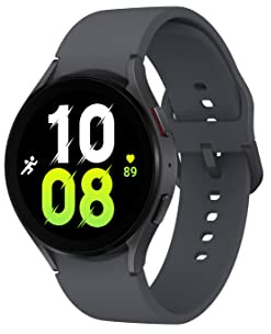SAMSUNG Galaxy Watch 5 44mm Bluetooth Smartwatch w/Body, Health, Fitness and Sleep Tracker, Improved Battery, Sapphire Crystal Glass, Enhanced GPS Tracking, US Version, Gray (Renewed)