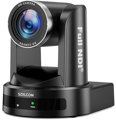 NDIPTZ, 20X optisk zoom 1080P 60FPS Live Streaming, HDMI/SDI/USB3.0 IP PoE videokonferenskamera för kyrka, Live OBS, Facebook, YouTube