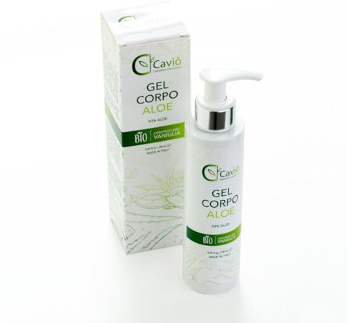 Caviò Aloe Vera Gel Puro 150 ml, Capelli-Viso-Corpo 100% Naturale Aromatizzato Alla Vaniglia, Gel Puro 100 Naturale Ideale Come Idratante, Doposole, Antiscottature
