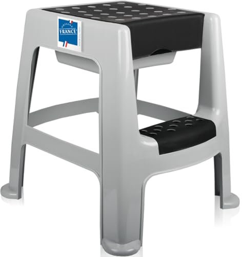 Tritthocker 2 Stufen Tritt bis 150 kg mit Staufach Trittstufe Haushalt