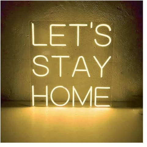 Hivernoi neonlampa Lugnande atmosfärslampa Stanna hemma neonskylt bröllopsljus logotyp förlovningslampor(C)