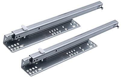 2 vikbara kullagerutdrag 250 mm 300 mm 350 mm skenor 3 x 4 förlängningar 45 kg lastkapacitet Mjuk öppning och stängning Enkel installation 1 par Silverfinish.