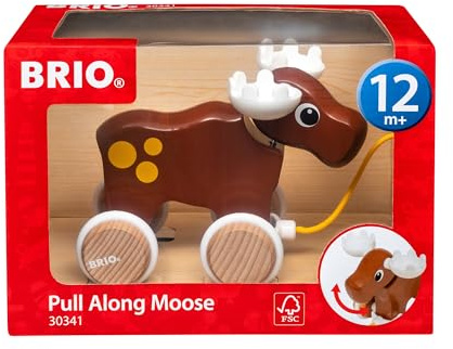 BRIO - Alce de arrastre,juegos para Empujar y caminar in Madera, Edad 12+ Meses