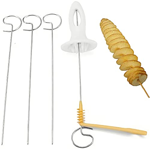 Taglierina a Spirale, Affettatrice Tornado, Torre Di Patate Cutter, Potato Twister Spiral, Taglierina Della Patata per Torre di Patate, Barbecue, Fritto, Raccolta, Festa, Campeggio, Famiglia, Cucina