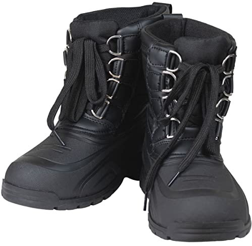 Lazura - Winter Stallschuhe Basic | Thermostiefel für Stall & Koppel | robuste & wetterfeste Stallstiefel | Thermo Reitschuhe in Schwarz | Unisex Winterschuhe in Größe 40