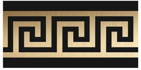 funlife Wallpaper Border Stickers, Self Adhesive Ceiling Molding Borders, Skirting Wall Waist Line for Home DIY Decorative, 10cm x 200cm, Brushed Black Gold