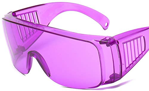 Lunettes de protection anti-rayures - Monture transparente et teintée, accessoires de protection des yeux pour le travail (violet)