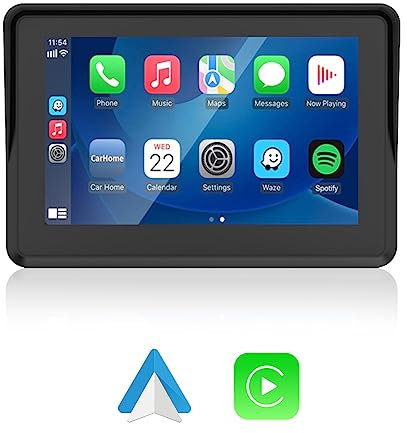 BOOMBOOST Écran Tactile Portable de 5 Pouces pour Moto, Navigation GPS à écran Tactile étanche IPX7 Via CarPlayer sans Fil/Android Auto sans Fil Double Bluetooth Commande vocale